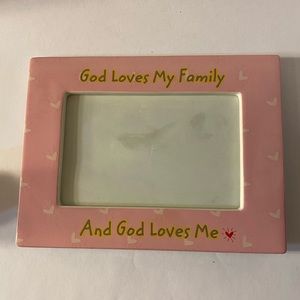 “ God loves me and my family” picture frame